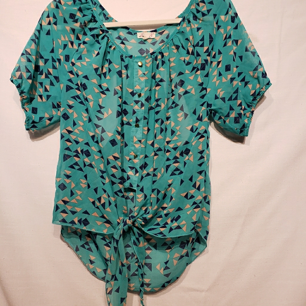 Luster womens size small 3/4 short sleeve blouse
